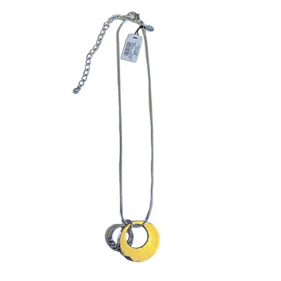 Chico's Shakira Gold Silver Toned Pendant Necklace NWT - Picture 3 of 8